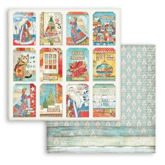 Papier Scrapbooking Christmas Patchwork cartes Stamperia 30x30cm double face