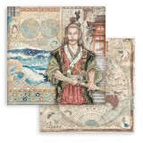 Papier Scrapbooking Sir Vagabond in Japan samurai Stamperia 30x30cm double face