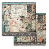 Papier Scrapbooking Sir Vagabond in Japan poisson mécanique Stamperia 30x30cm double face