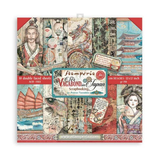 Papier scrapbooking Sir Vagabond in Japan tamperia 10f 30x30 assortiment