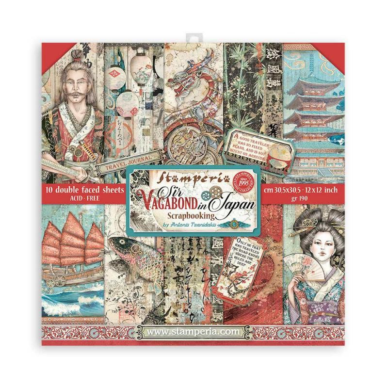 Papier scrapbooking Sir Vagabond in Japan tamperia 10f 30x30 assortiment