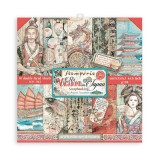 Papier scrapbooking Sir Vagabond in Japan Stamperia 10f double face 15x15 assortiment
