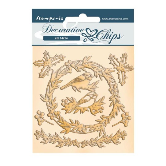 Chipboard carton Romantic Christmas couronnes  Stamperia 14x14cm