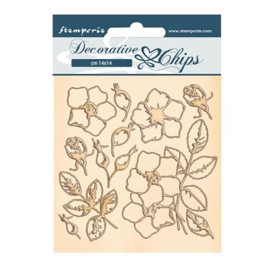 Chipboard carton Romantic Christmas fleurs Stamperia 14x14cm