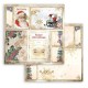 Feuille scrapbooking Stamperia Christmas Patchwork anges 30x30cm double face
