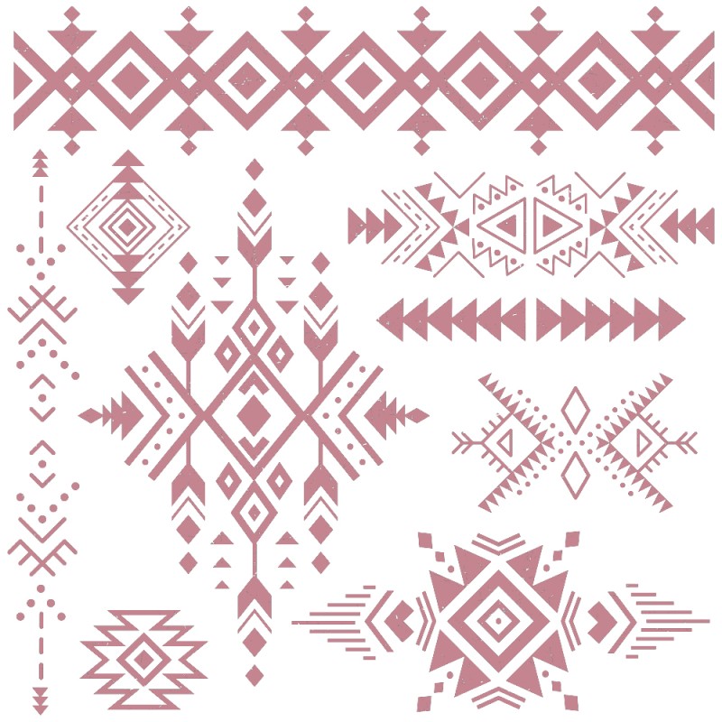 Tampon Redesign Decor Stamps Tribal Prints 30,5x30,5cm - 9 pièces