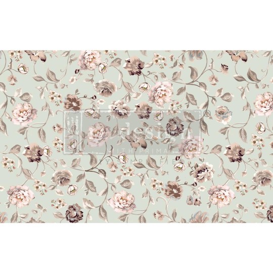 Papier de Murier Mulberry Decoupage Decor Tissue Paper Neautral Florals Redesign 48x76cm