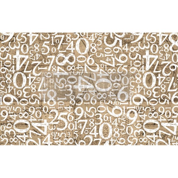 Papier de Murier Mulberry Decoupage Decor Tissue Paper Engraved Numbers Redesign 48x76cm