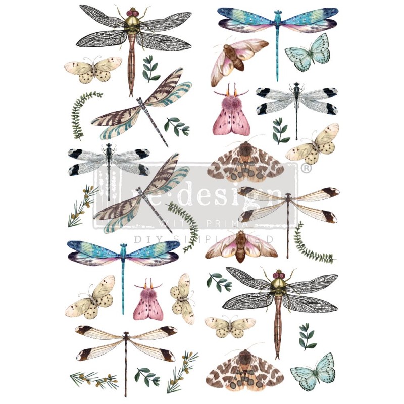 Transfert pelliculable Redesign Riverbed Dragonflies 61x89cm