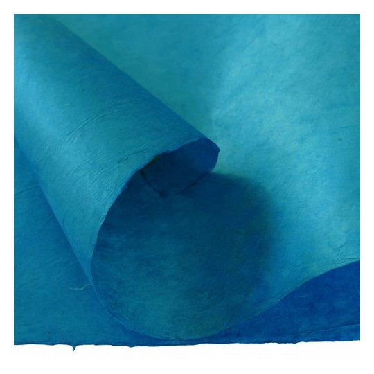 Papier népalais lokta lamaLi bleu cyan