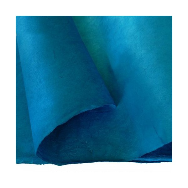 Papier népalais lokta lamaLi bleu turquoise