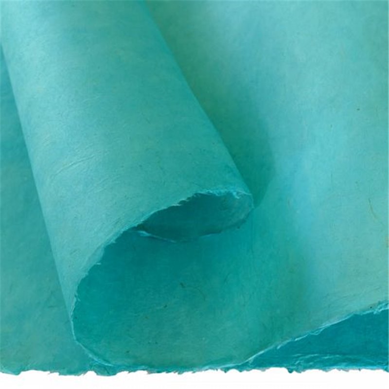 Papier népalais lokta lamaLi bleu turquoise céleste
