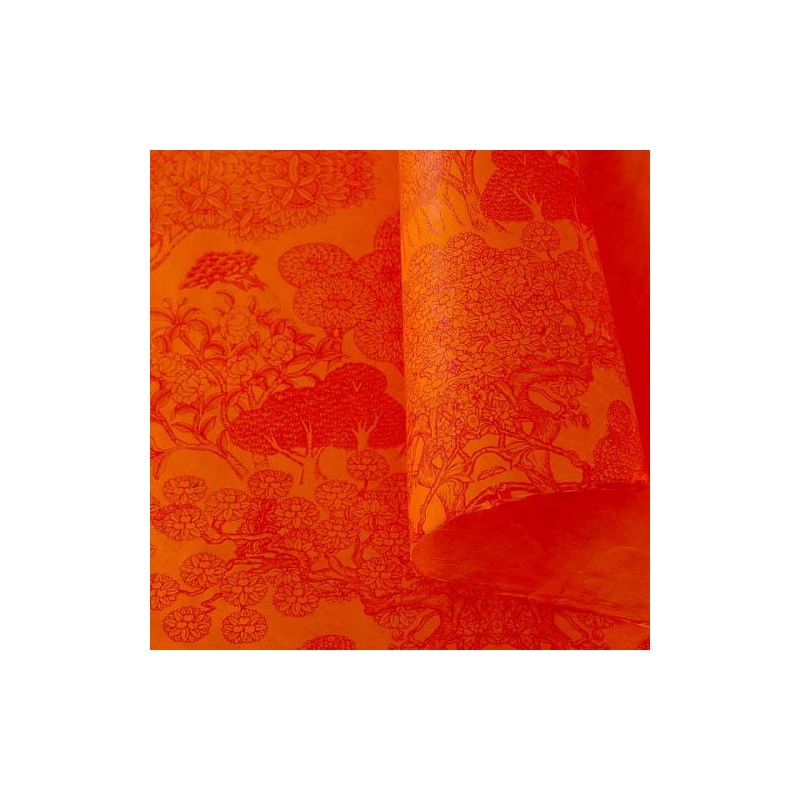 Papier népalais lokta Kongpo lamaLi orange