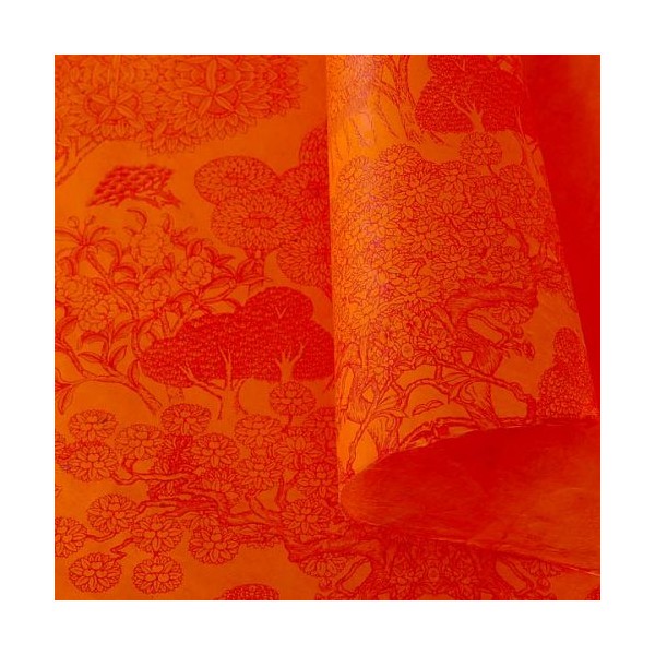 Papier népalais lokta Kongpo lamaLi orange