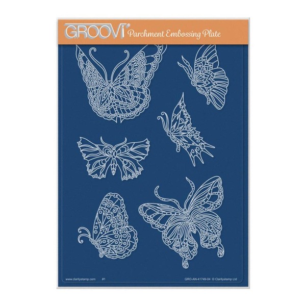 Groovi gabarit parchemin papillons 15x21cm