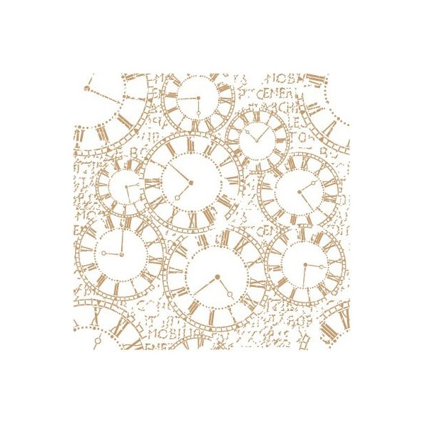 Pochoir décoratif Mya Fond d'horloges 25x25cm - 22x22cm
