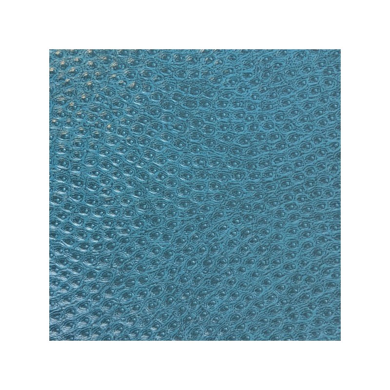Papier simili cuir reptile Bleu Canard en relief 50x70cm