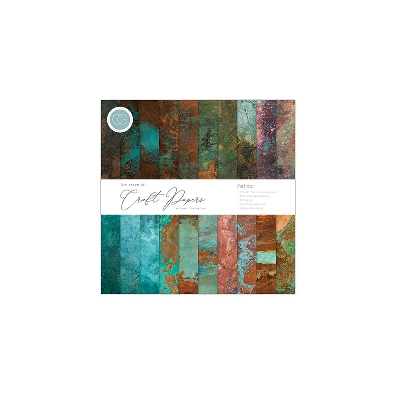Papier scrapbooking Craft Consortium Patina 30fe 30x30 assortiment