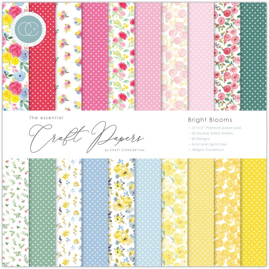 Papier scrapbooking Craft Consortium  Bright Blooms 30fe 30x30 assortiment