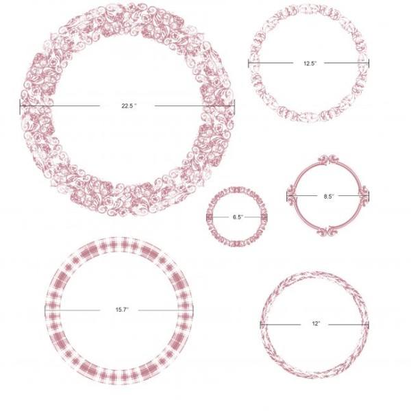 Tampon Redesign Decor Stamps Curved Accents 30,5x30,5cm - 6 pièces