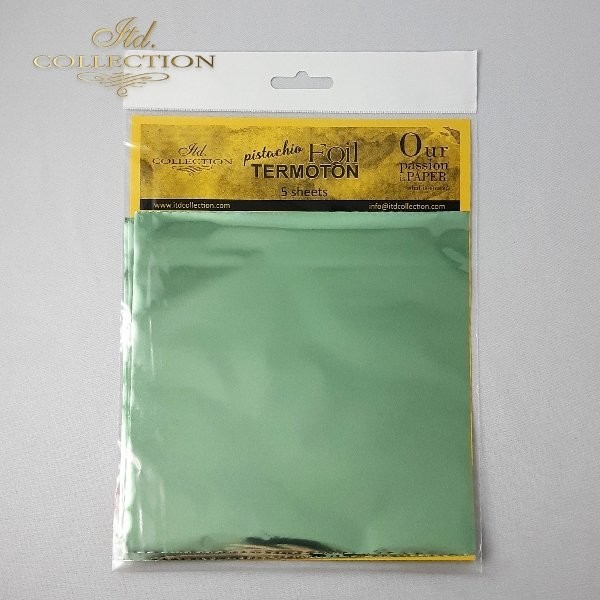 Foil Transfert métallisé pour scrapbooking Vert pistache x5