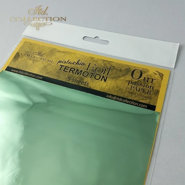 Foil Transfert métallisé pour scrapbooking Vert pistache x5