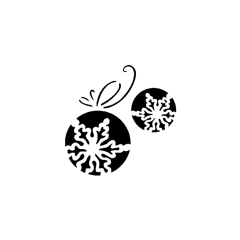 Pochoir plastique 2 boules de noel