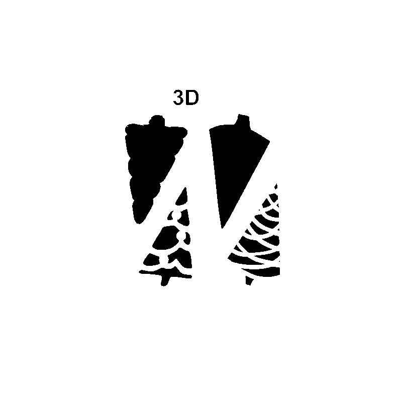 Pochoir plastique 2 sapins en 3D
