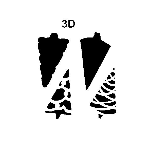 Pochoir plastique 2 sapins en 3D