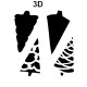 Pochoir plastique 2 sapins en 3D