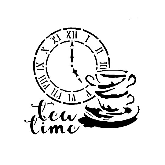 Pochoir plastique tea time