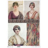 Papier de riz 3 femmes A3
