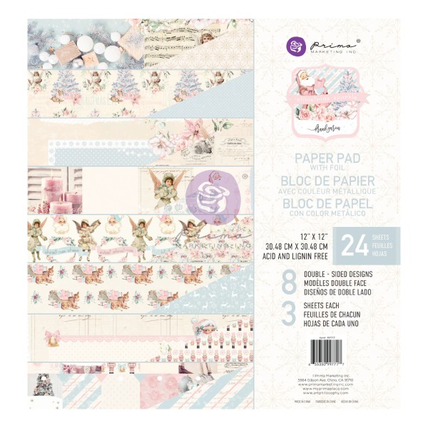 Papier Scrapbooking Christmas Sparkle 30x30cm assortiment avec couleurs métalliques