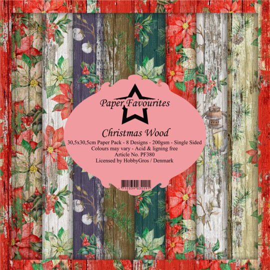 Papier scrapbookingt Paper Favourites Christmas Wood 30x30 8fe assortiment