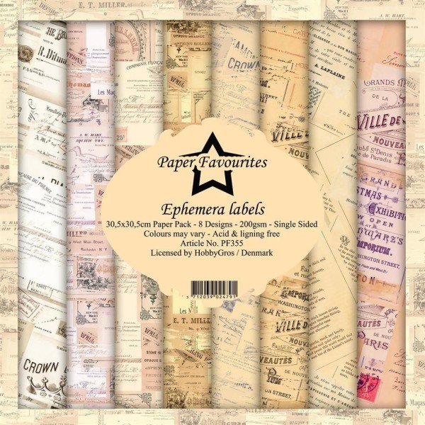 Papier scrapbookingt Paper Favourites 30x30 8fe assortiment