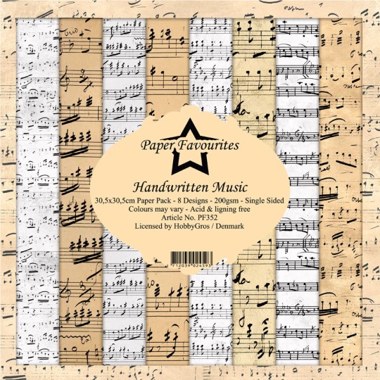 Papier scrapbookingt Paper Favourites Handwritten Music 30x30 8fe assortiment