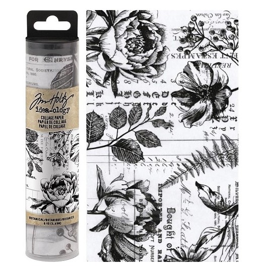 Papier de collage Tim Holtz rouleau Botanical 15cmx5.49m idea-ology