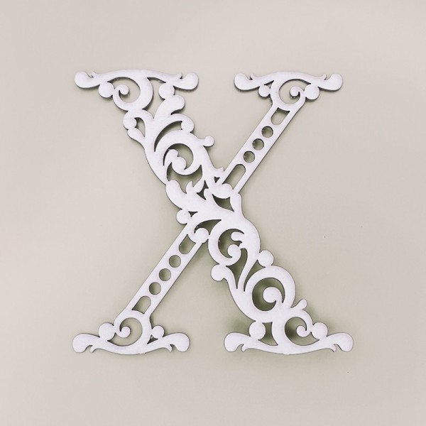 Chipboard bois léger lettre floral B 10x10cm