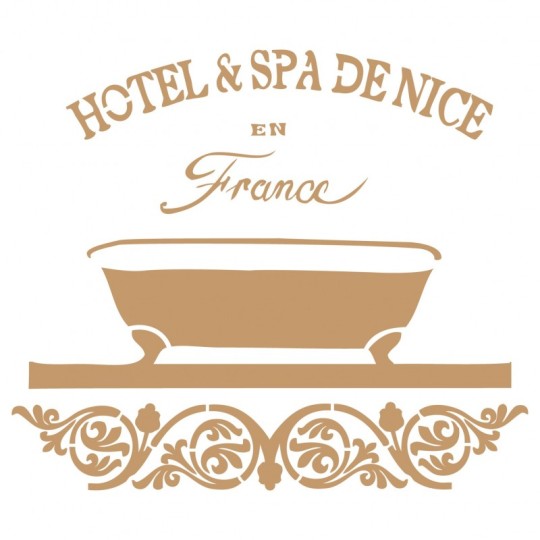 Pochoir décoratif Mya Hotel spa L): 40 x 40 cm - design 34,8 x 29,8 cm Pochoir décoratif Mya Hotel spa L): 40 x 40 cm - design 34,8 x 29,8 cm