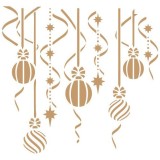 Pochoir décoratif Mya Noël guilande de boules 20 x 20 cm - 17 x 17 cm