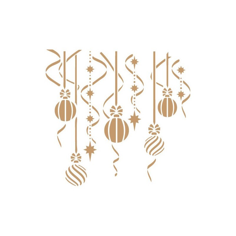 Pochoir décoratif Mya Noël guilande de boules 20 x 20 cm - 17 x 17 cm