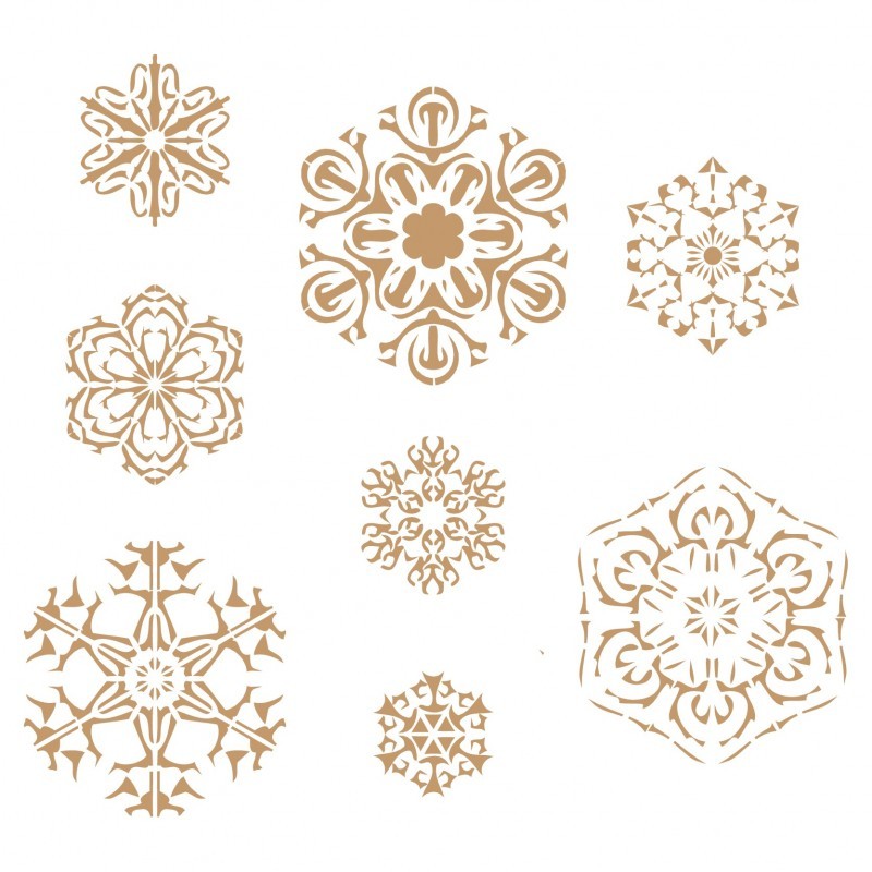 Pochoir décoratif Mya Noël Etoiles des neige 20 x 20 cm - 17 x 17 cm