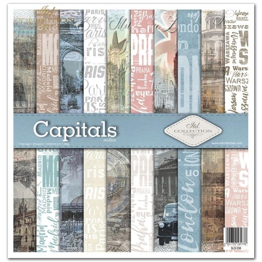 Papier scrapbooking Capitales feuilles 30x30 assortiment