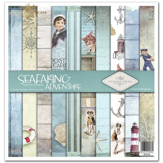 Papier scrapbooking Seafaring adventure 10 feuilles 30x30 assortiment