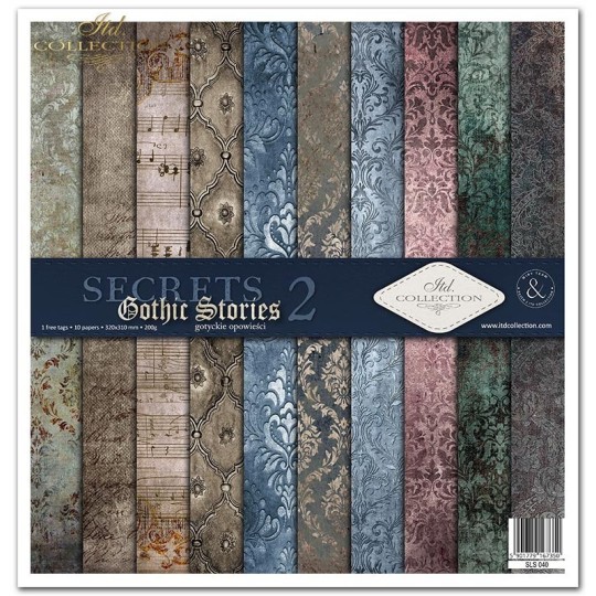 Papier scrapbooking Gothic Stories II 10 feuilles 30x30 assortiment