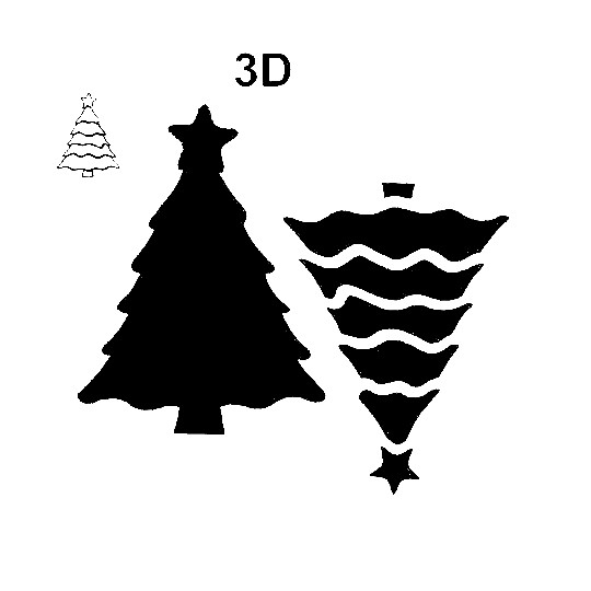 Pochoir plastique sapin 3D