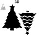 Pochoir plastique sapin 3D