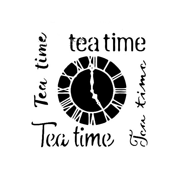 Pochoir plastique l'heure du tea time