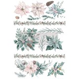 Transfert pelliculable Redesign Noël Evergreen Florals 61x89cm