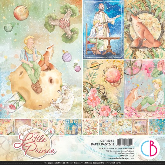 Papier scrapbooking Ciao Bella Le Petit Prince 12fe 30x30 assortiment